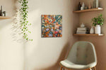 Whispers of Autumn Canopy nature canvas print styled in a living room