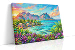 Vibrant Island Reverie - Nature, Nature Wall Art, Scenic Canvas Print, Natural Landscape Art