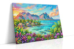 Vibrant Island Reverie nature canvas print, gallery-wrapped, ready to hang