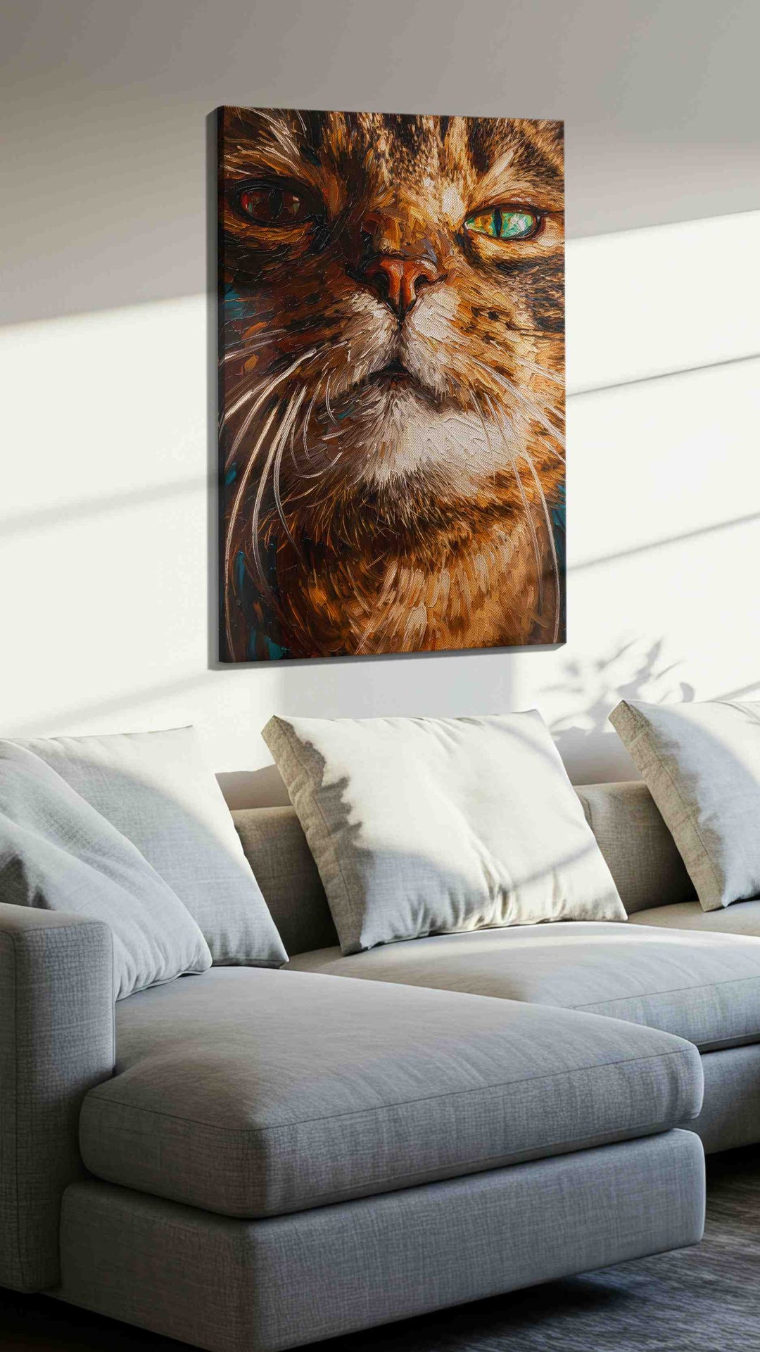 Enigmatic Feline Gaze - Cat Wall Art, Cat Canvas Print, Cat Lover Gift