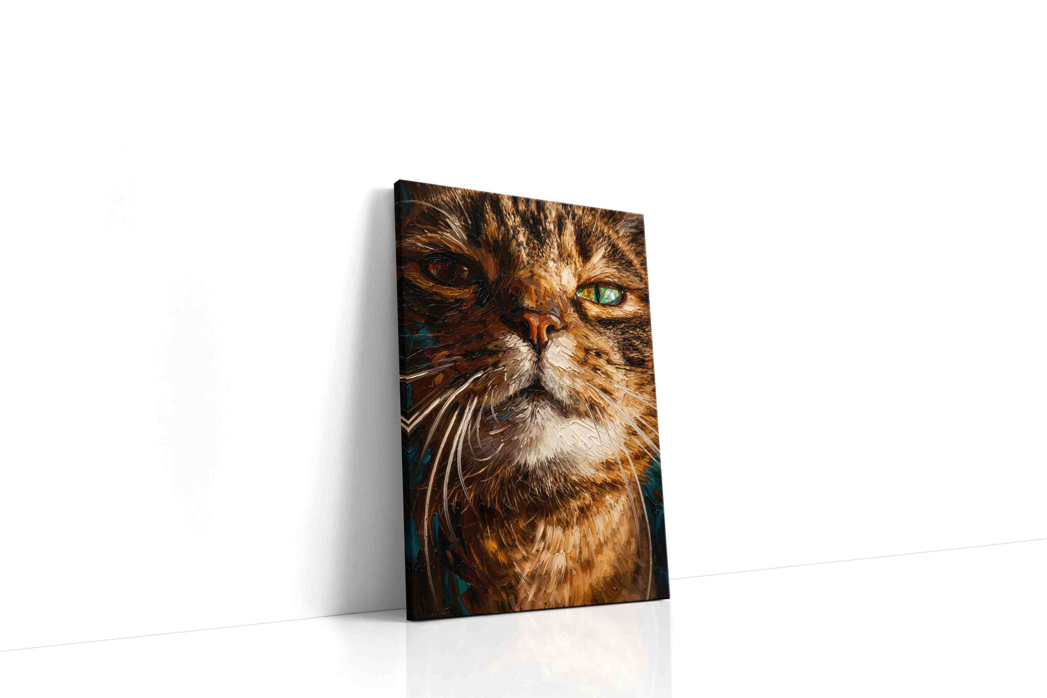 Enigmatic Feline Gaze cats canvas print, gallery-wrapped, ready to hang