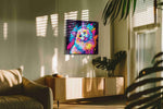 Prismatic Feline Dreamscape cats canvas print, hanging on wall