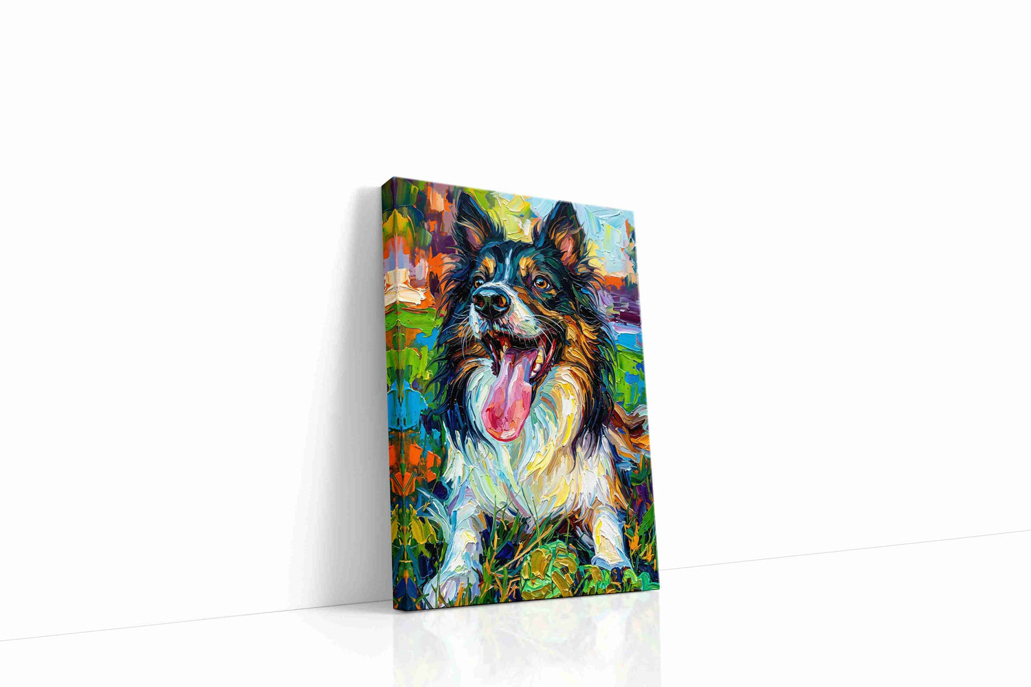 Colorful Canine Bliss dogs canvas print, gallery-wrapped, ready to hang