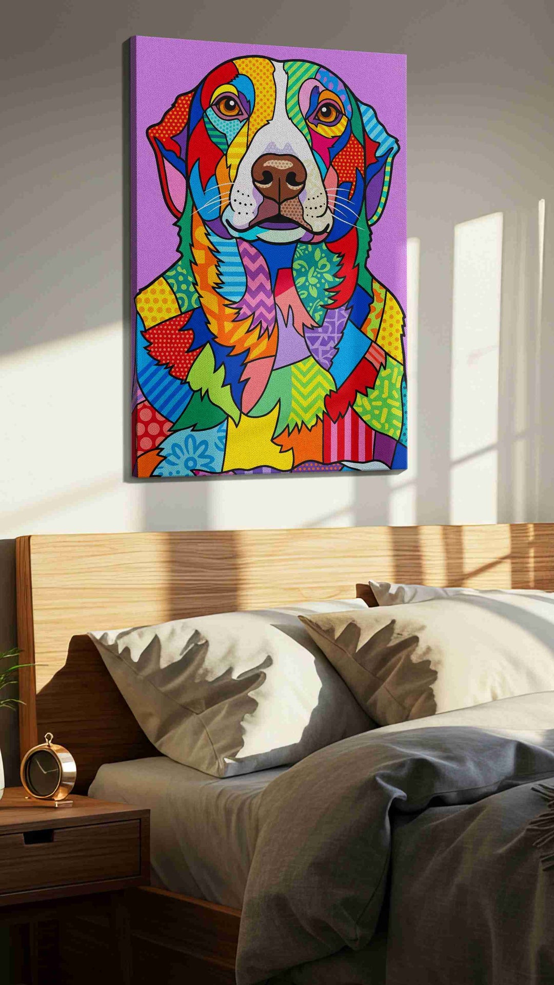 Vibrant Canine Kaleidoscope - Dog Wall Art, Dog Canvas Print, Dog Lover Gift