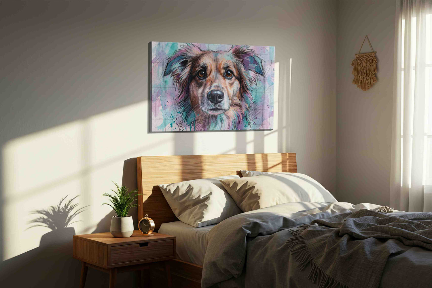 Whimsical Canine Gaze - Dog Wall Art, Dog Canvas Print, Dog Lover Gift