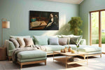 Enigma of the Midnight Forest darkacademia canvas print shown in a wall scene