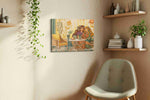 Whimsical Floral Friendship boho canvas print, hanging on wall