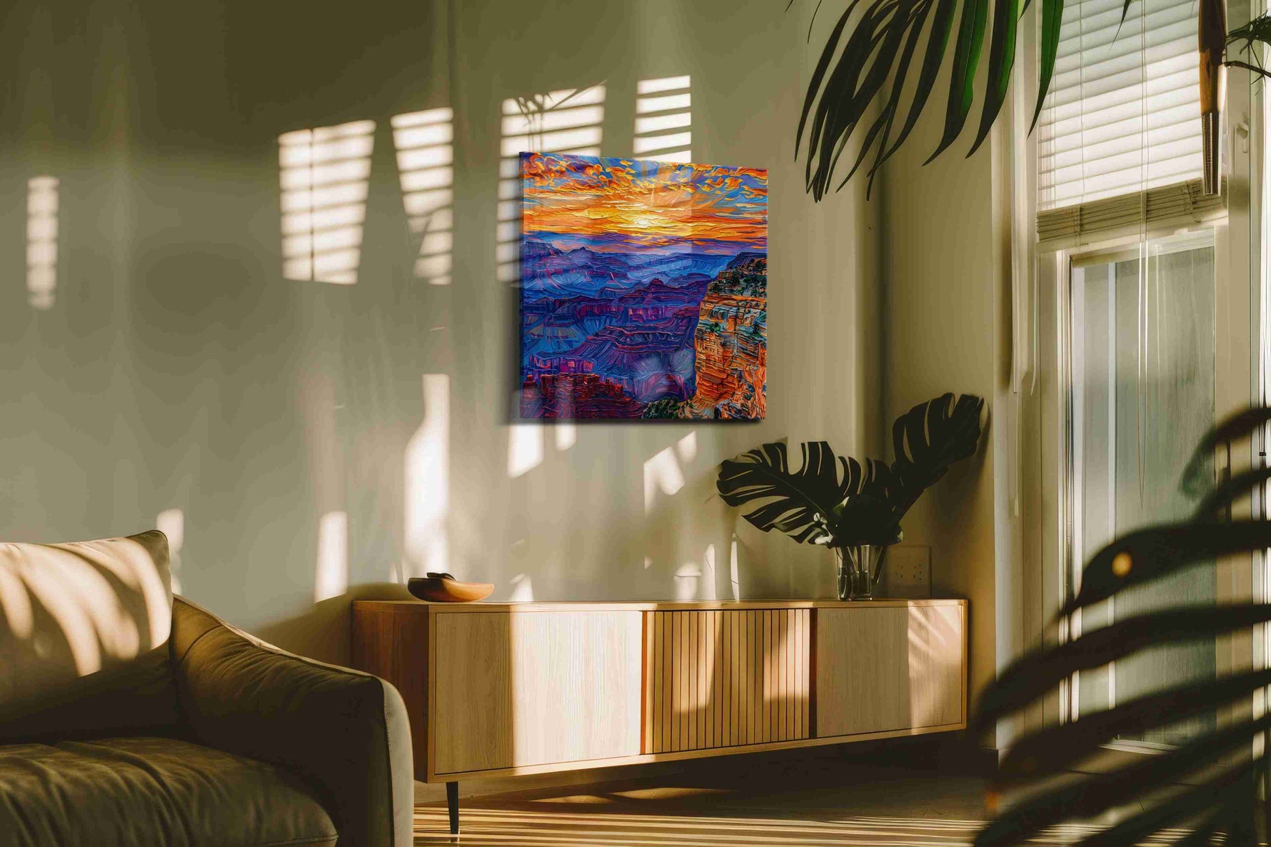 Eternal Canyon Symphony nature canvas print in a hung canvas mockup