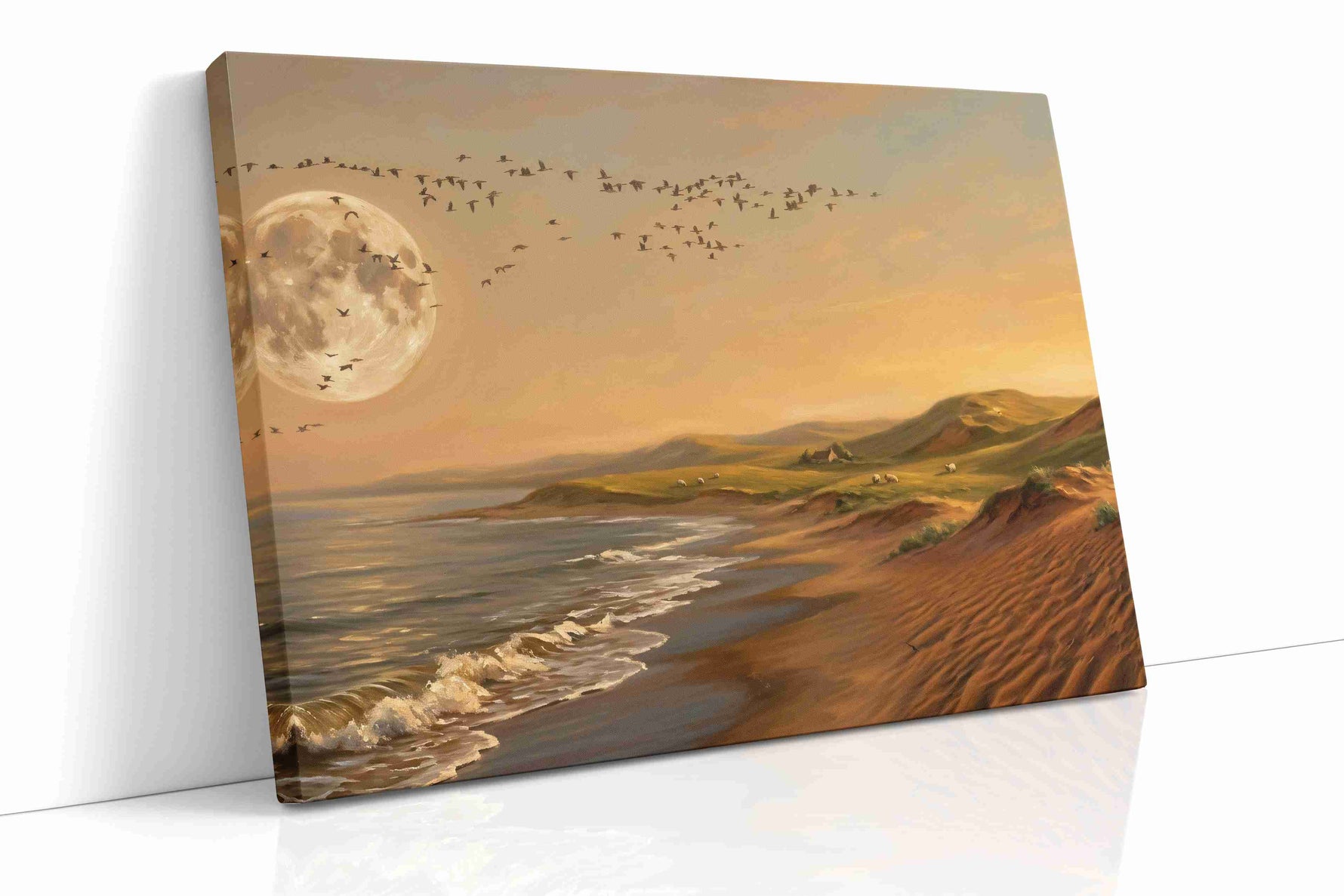 Moonlit Serenity Over Dunes - Nature, Nature Wall Art, Scenic Canvas Print, Natural Landscape Art