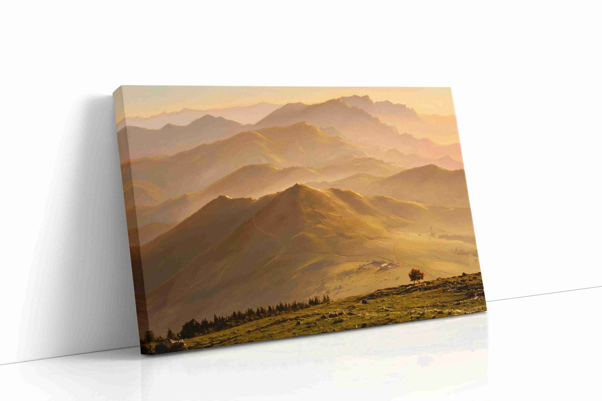 Whispers of the Golden Dawn nature canvas print gallery-wrapped landscape canvas studio shot