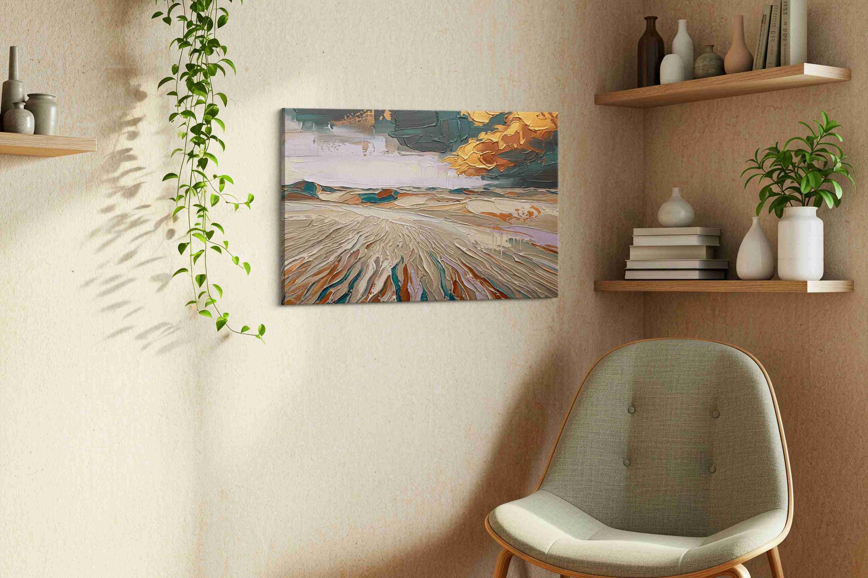 Whispers of the Storm nature canvas print, displayed in a living room