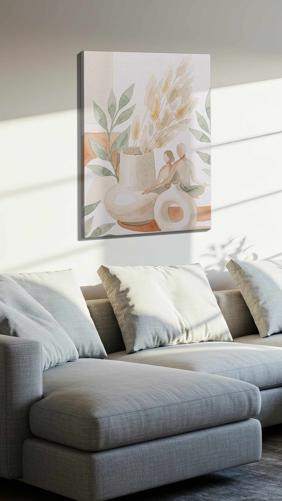 Whispers of Serenity modern canvas print, displayed in a living room