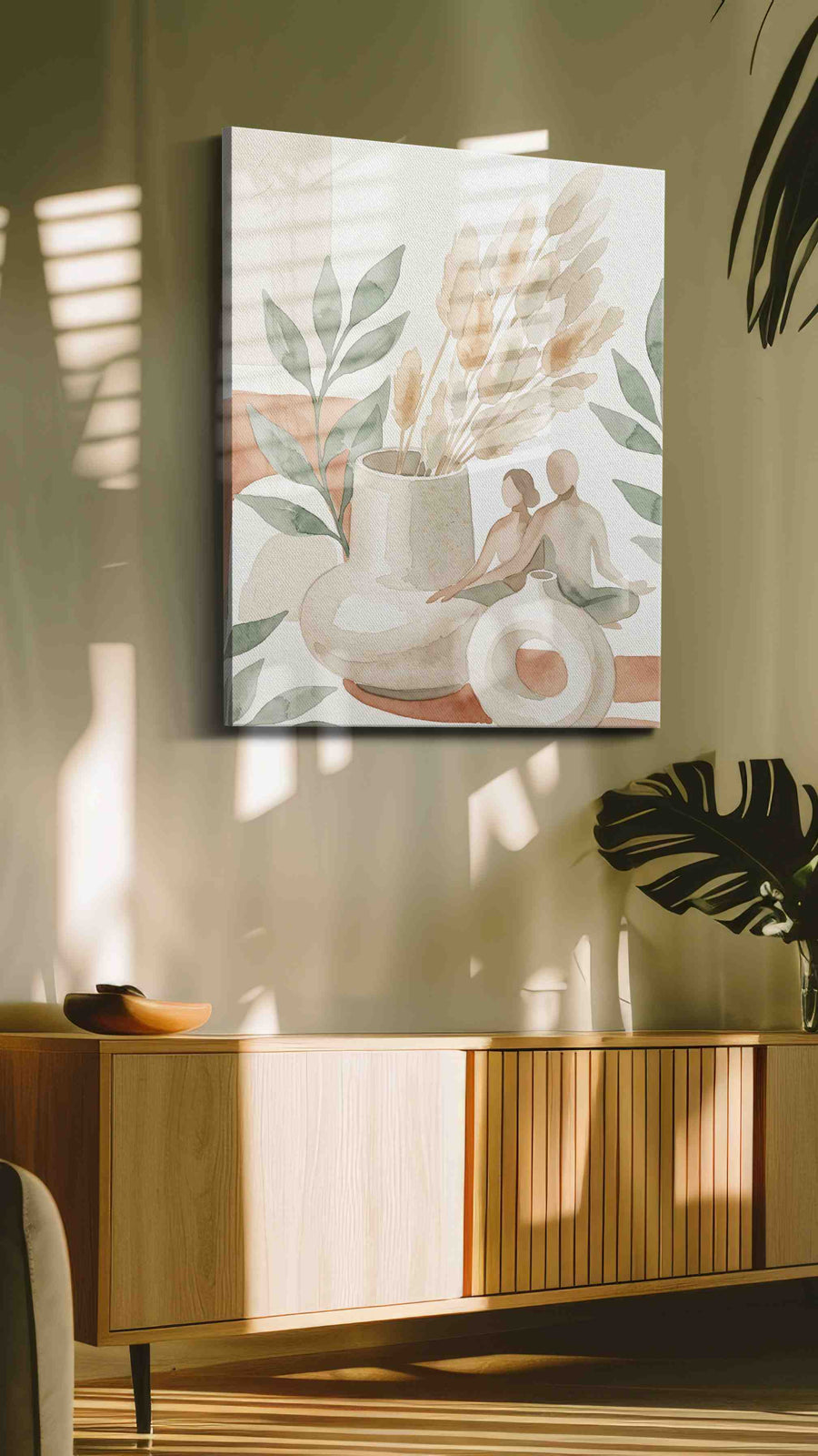 Whispers of Serenity modern canvas print in a contemporary interior mockup