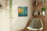 Whirlwind Canopy nature canvas print, displayed in a living room