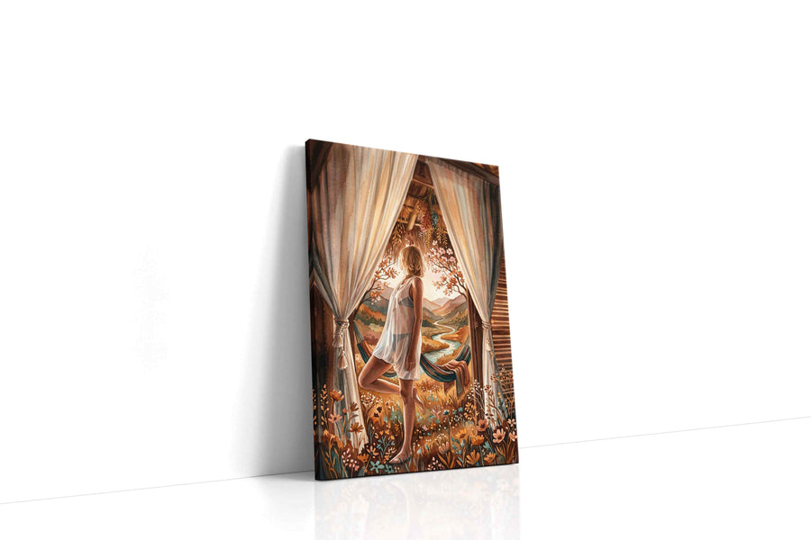 Whisper of the Golden Valley boho canvas print gallery-wrapped portrait canvas studio shot