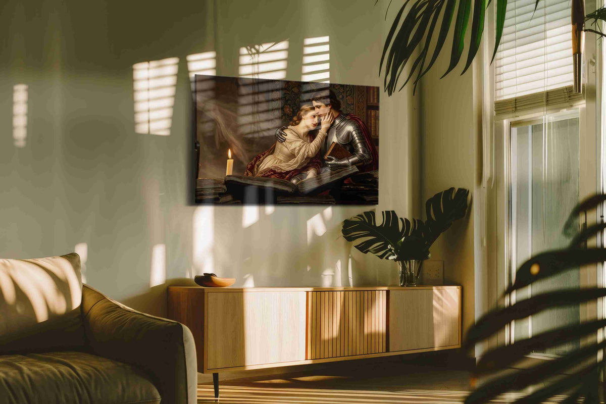 Timeless Whispers of Love darkacademia canvas print in a hung canvas mockup