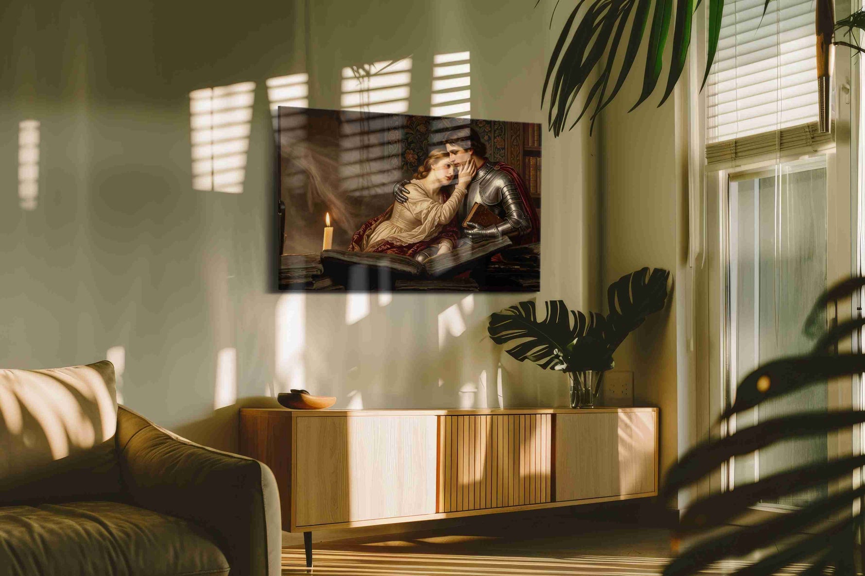 Timeless Whispers of Love darkacademia canvas print in a hung canvas mockup