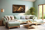 Timeless Whispers of Love darkacademia canvas print, hanging on wall
