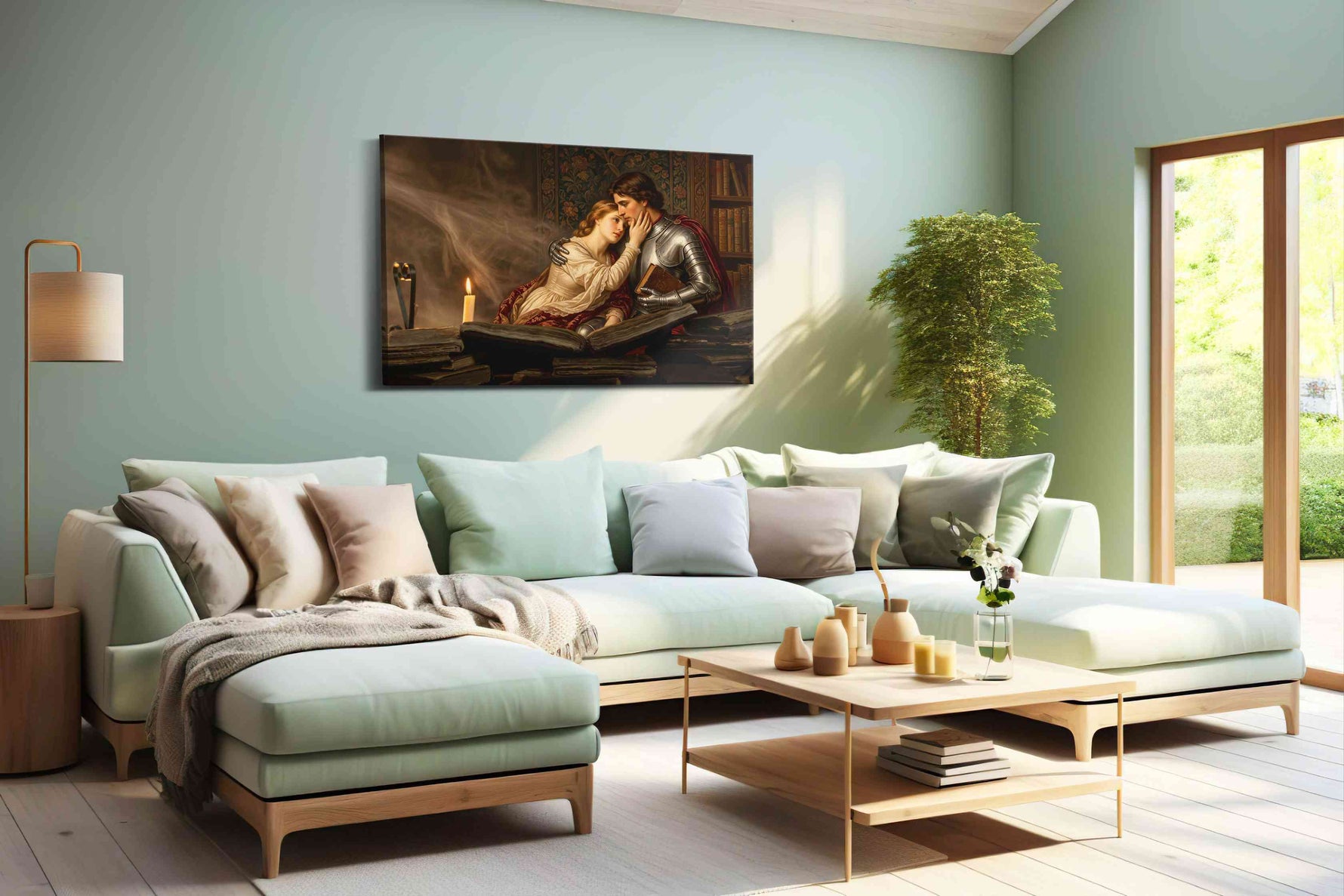 Timeless Whispers of Love darkacademia canvas print, hanging on wall