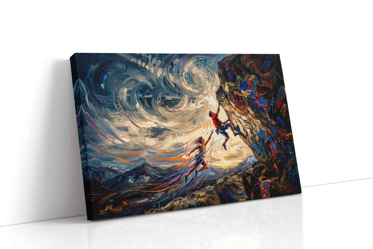 Climbing the Whirlwind sports canvas print gallery-wrapped landscape canvas studio shot