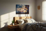 Climbing the Whirlwind sports canvas print, displayed in a bedroom