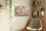 Ebb and Flow Faces boho canvas print in a living room scene