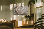 Ebb and Flow Faces boho canvas print, on wall, lifestyle preview