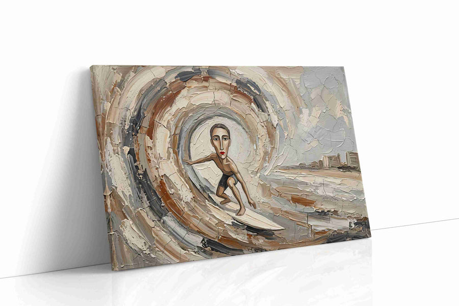 Ebb and Flow Faces boho canvas print, gallery-wrapped, ready to hang