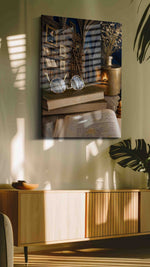 Whispering Pages of History darkacademia canvas print in a hung canvas mockup