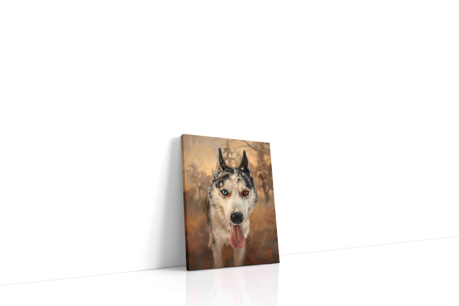Eternal Gaze of the Arctic wolf canvas print gallery-wrapped portrait canvas studio shot