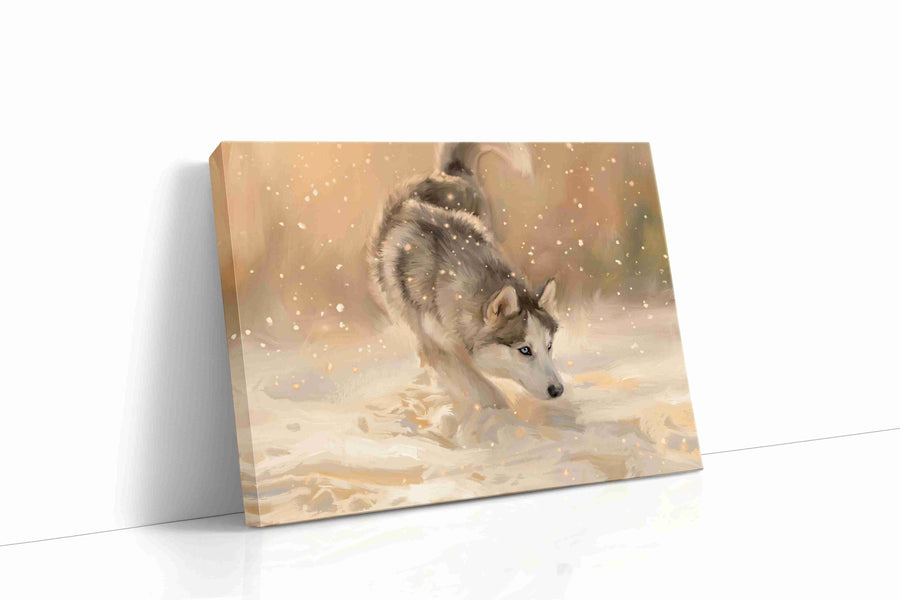 Whispers of Arctic Play dogs canvas print, gallery-wrapped, ready to hang