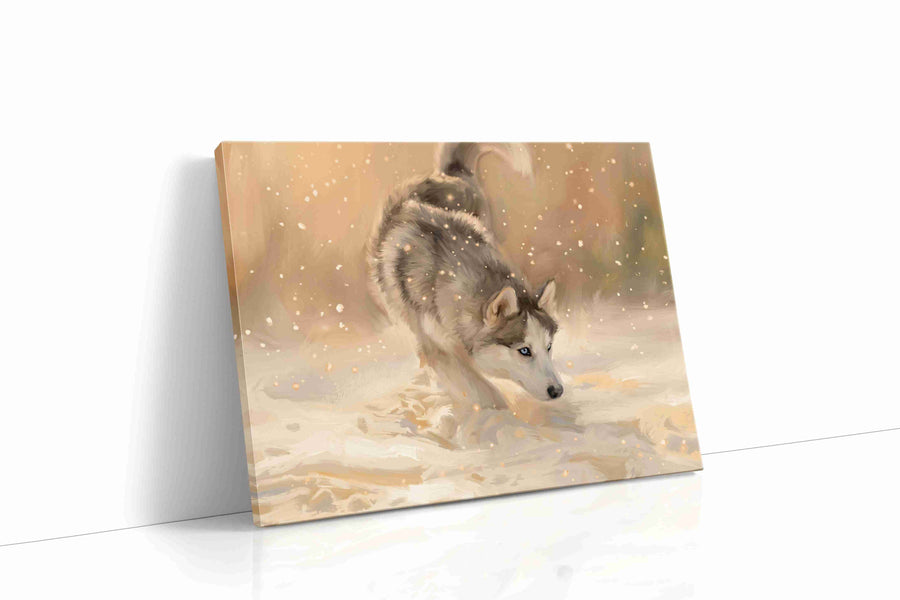 Whispers of Arctic Play dogs canvas print gallery-wrapped landscape canvas studio shot