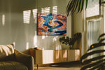 Chromatic Canyon Whirl landscape canvas print, on wall, lifestyle preview