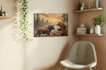 Clash of Titans at Dusk bears canvas print styled in a living room