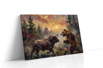 Clash of Titans at Dusk bears canvas print, gallery-wrapped, ready to hang