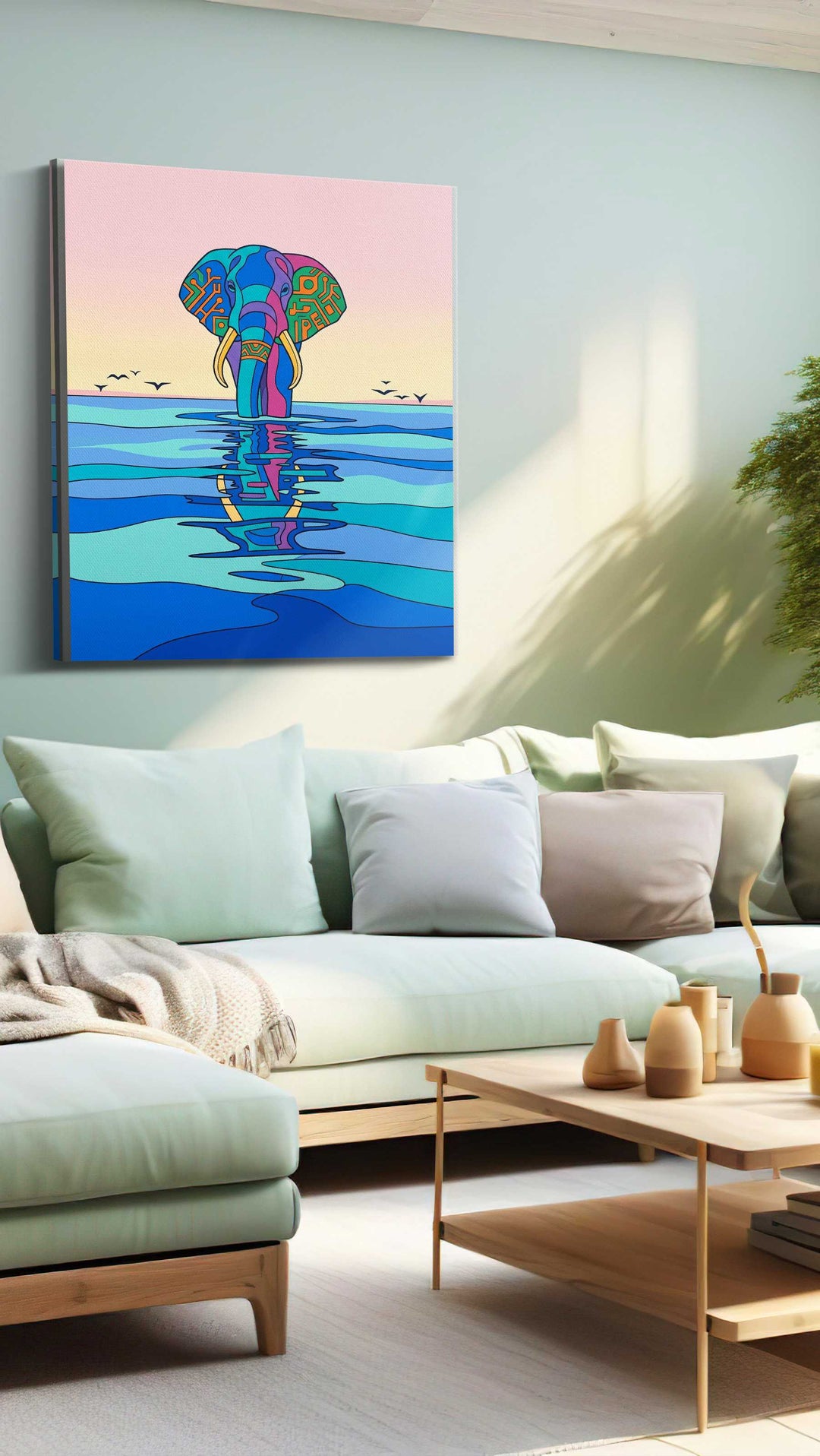 Elephant Echoes at Dusk - Animal Wall Art, Wildlife Canvas Print, Animal Lover Decor