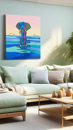 Elephant Echoes at Dusk - Animal Wall Art, Wildlife Canvas Print, Animal Lover Decor