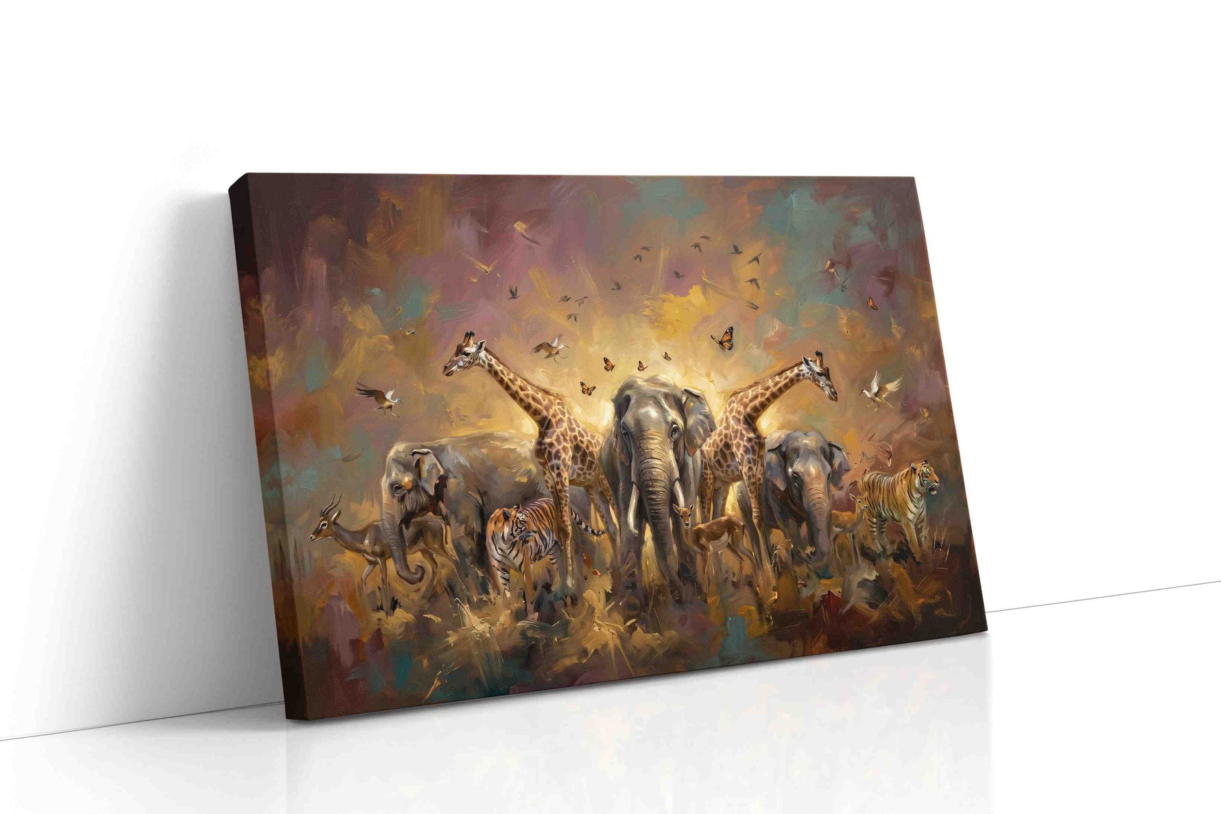 Majestic Savannah Symphony animals canvas print gallery-wrapped landscape canvas studio shot