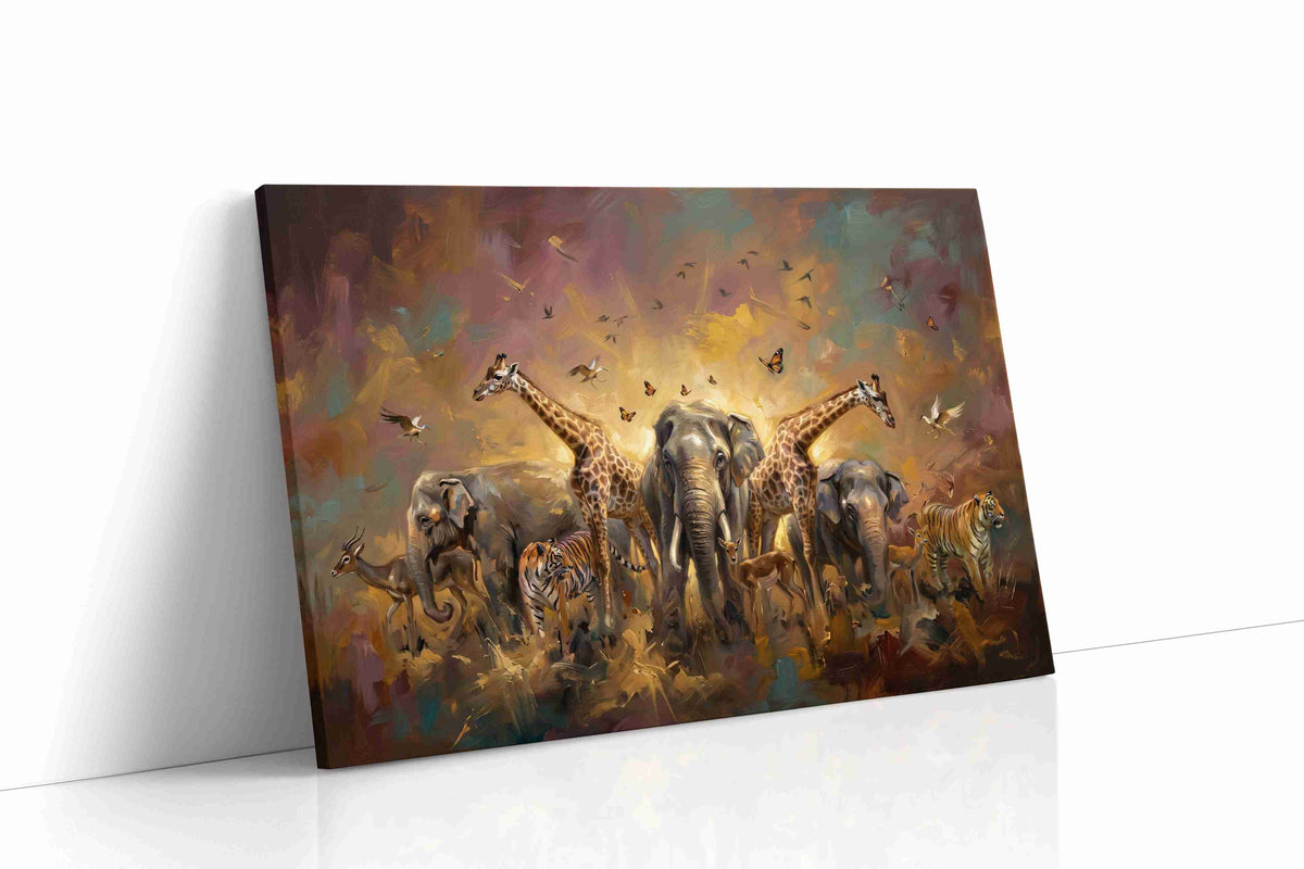 Majestic Savannah Symphony animals canvas print, gallery-wrapped, ready to hang