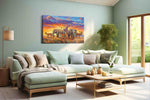 Serenade of the Savanna animals canvas print, hanging on wall