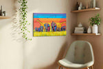 Serengeti Symphony animals canvas print in a living room scene