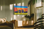 Serengeti Symphony animals canvas print, on wall, lifestyle preview