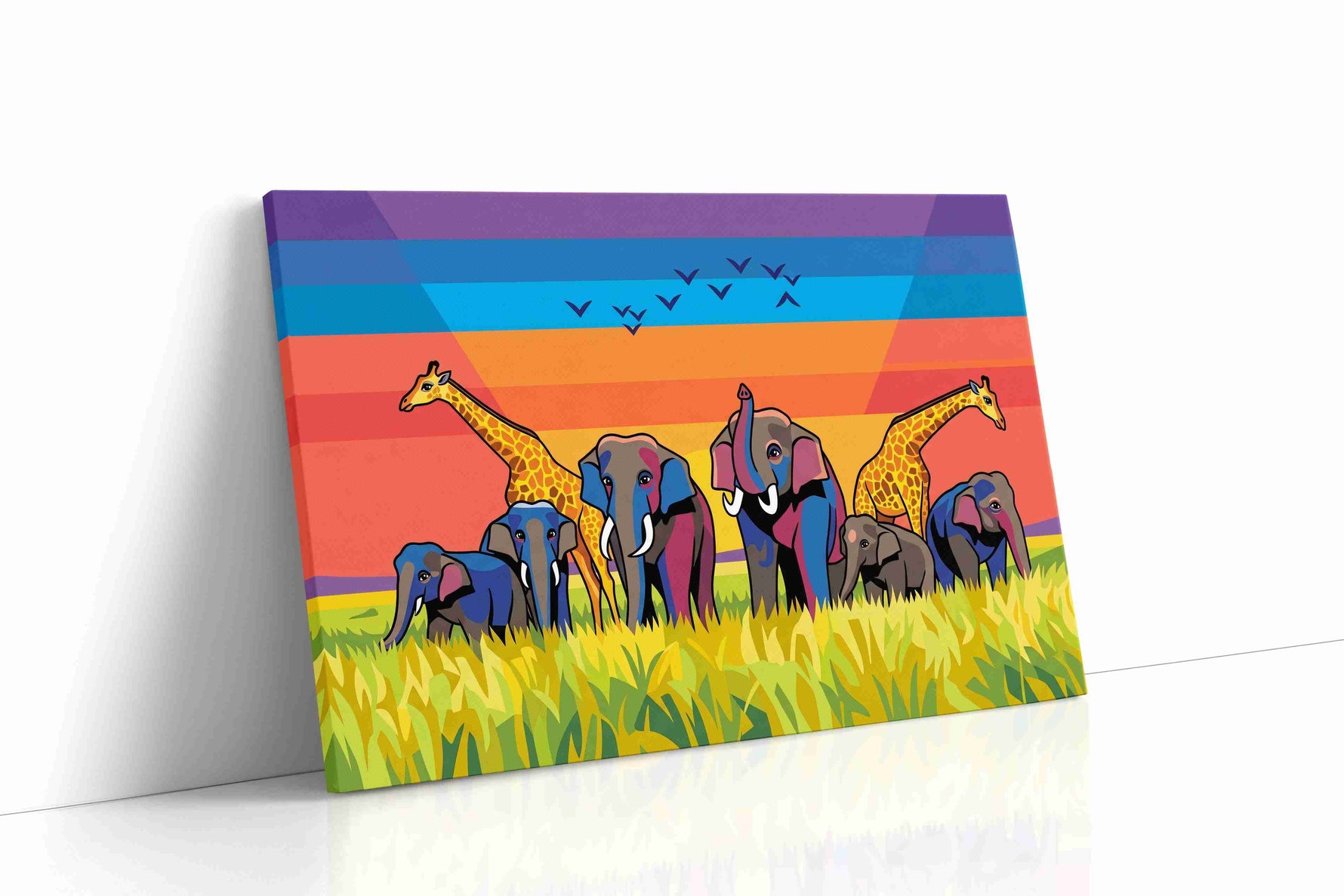 Serengeti Symphony animals canvas print gallery-wrapped landscape canvas studio shot