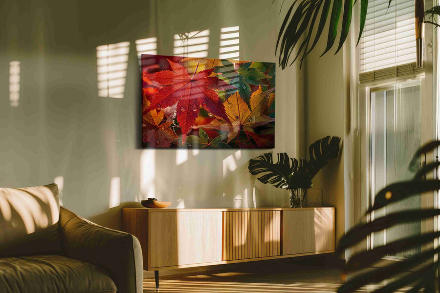 Autumn's Jewel Leaves leaves canvas print, on wall, lifestyle preview