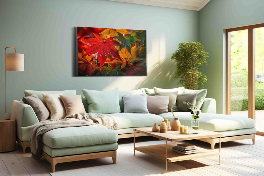 Autumn's Jewel Leaves leaves canvas print, hanging on wall