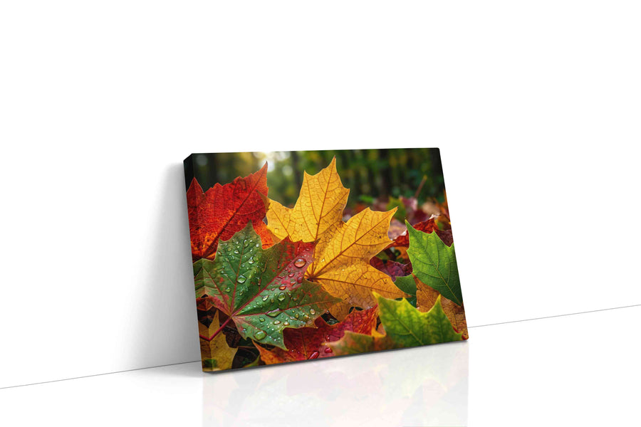 Whisper of Autumn's Palette leaves canvas print, gallery-wrapped, ready to hang