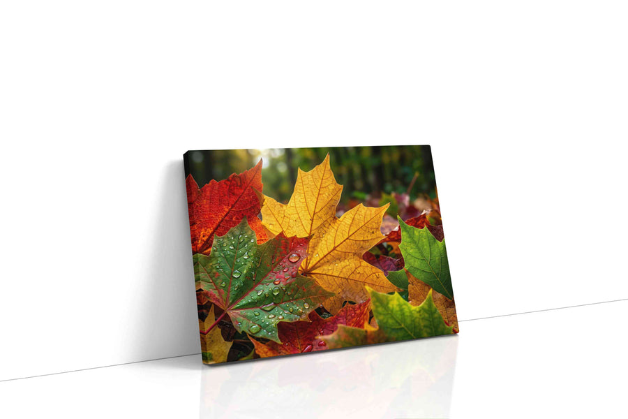 Whisper of Autumn's Palette leaves canvas print gallery-wrapped landscape canvas studio shot