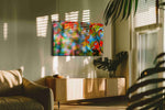 Whispers of Autumn Radiance leaves canvas print in a hung canvas mockup