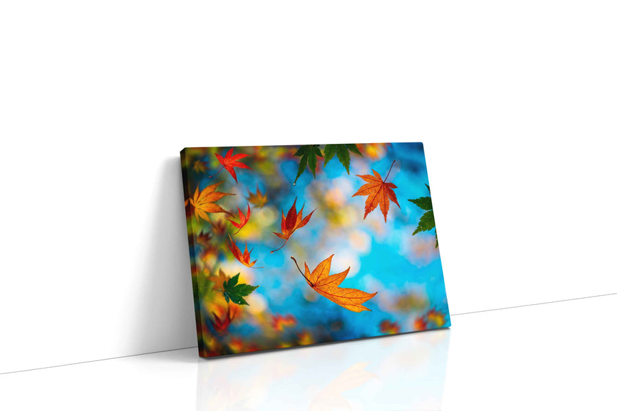 Whispers of Autumn Sky leaves canvas print, gallery-wrapped, ready to hang