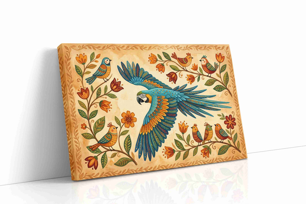 A Serenade of Wings and Blooms birds canvas print, gallery-wrapped, ready to hang